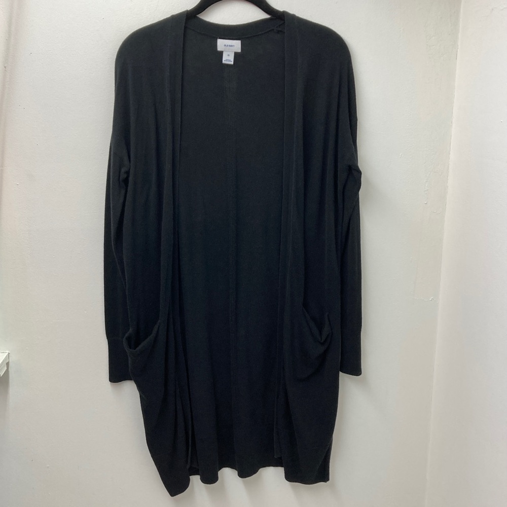 Old Navy Black Open Front Duster Cardigan Size XS